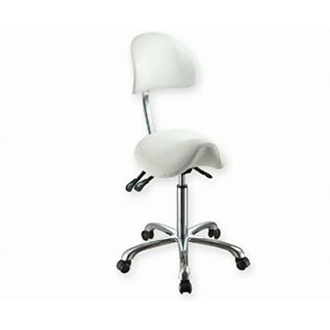 GIMA 45261 Sgabello Ergo, con Schienale, Bianco
