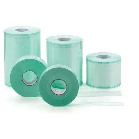 GIMA E.Line, Eline - Rotoli Piatti Per Sterilizzazione A Vapore O Eto In Carta Kraft E Film Medicale, Saldature Laterali Rinforzate, Indicatori Colorati, Larghezza 300 Mm, 2 Rotoli Da 200 M