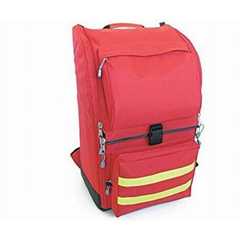 GIMA Zaino Ambulanza, in Poliestere, per Soccorritori, Medici, Paramedici, Professionisti della Protezione Civile, Rosso, Dimensioni 40x30x57 cm