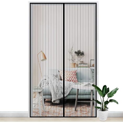 Gimars 120x220CM Porte Moustiquaire Magnétique Anti Moustique Fermeture Automatique Aimant avec Bande Scratch Sans Perçage Arrêter Insectes Bestioles