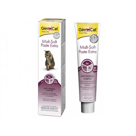 GimCat  Malt-Soft-Extra  Pasta para eliminar bolas de pelo - Tubo de 200 g