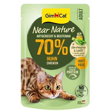 GimCat  Near Nature  Cibo per gatti senza cereali - Busta da 85 g - Pollo 85 g