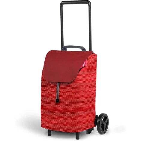 Gimi Easy Carrello Trolley Spesa Portaspesa Rosso Con 2 Ruote in Poliestere 40lt