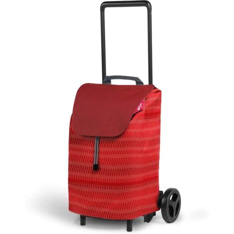 Gimi Easy Carrello Trolley Spesa Portaspesa Rosso Con 2 Ruote in Poliestere 40lt
