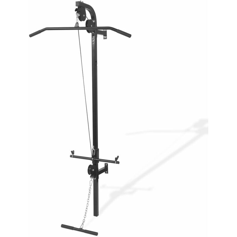 

Gimnasio casero de pared con 2 poleas