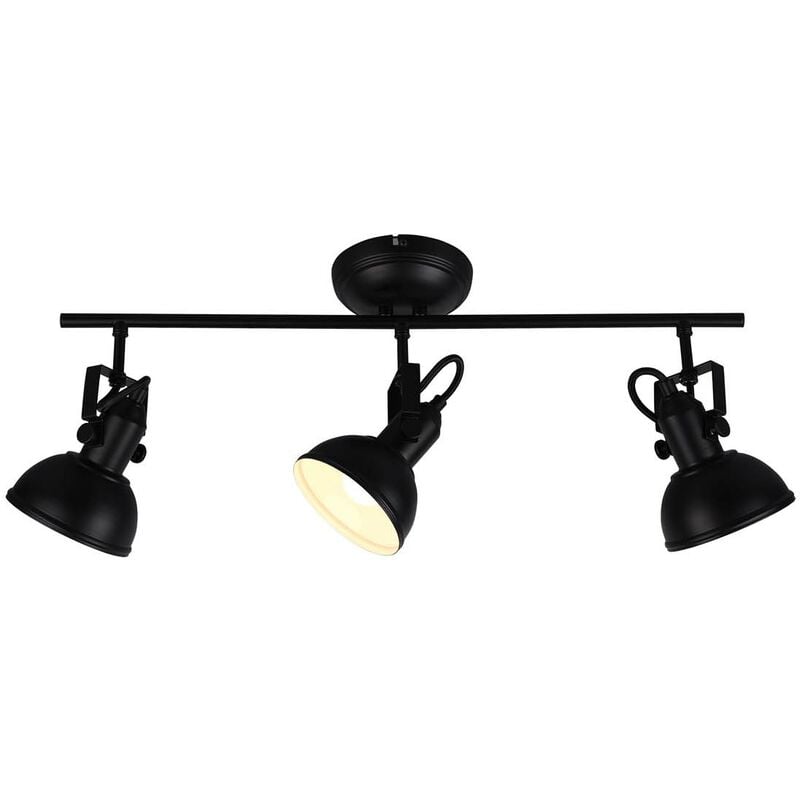 Gina Barre 3 Spots en Métal Couleur Noir Mat l. 60,5cm