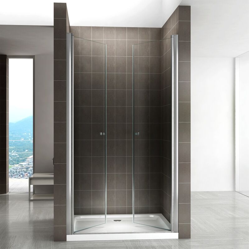 Saniverre - gina Porte de douche h 195 cm largeur réglable 88 à 92 cm verre transparent