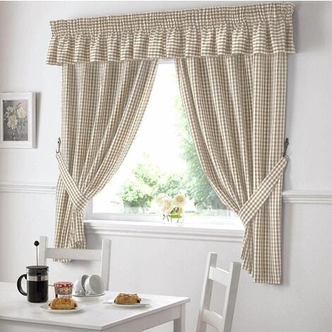 RHAFAYRE Set of 2 Shiny Yellow Voile Sheer Curtains in Linen Effect -  Eyelet Curtain Semi-Sheer Bedroom Decoration for Living Room Kitchen  Curtain 140x160cm(Width x Height)