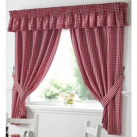 ALAN SYMONDS Kitchen Curtains Red 46 x 42