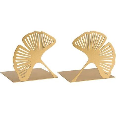Gingko Lot de 2 Serre-Livres décoratifs en métal doré avec Aspect découpé