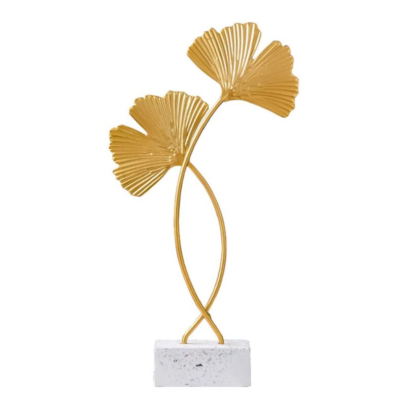 Shining House - Ginkgo Biloba Ornements, Décoration en Metal Accessoires de Sculpture Moderne pour centres de Table de Salon décor de Bureau à