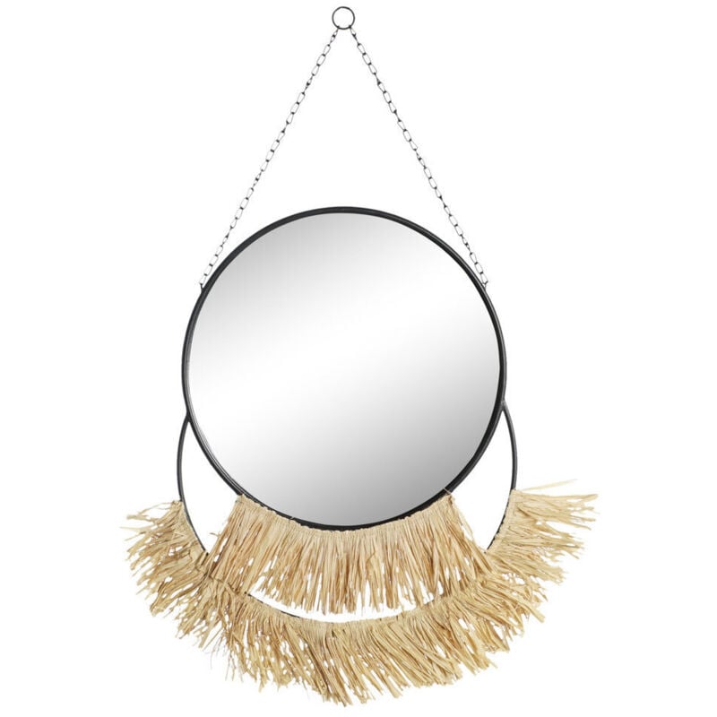 Dkd Home Decor - Miroir Métal Fibre 55X2,5X83 Flecos Naturel