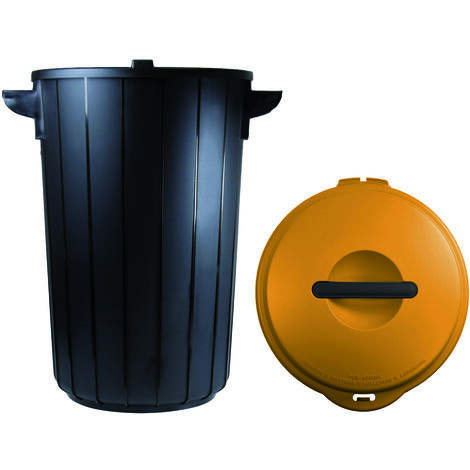 Gio' style pattumiera eco solution lt. 35 - cm. 42,5x37,5x54 h col. nero/giallo - Gio' Style