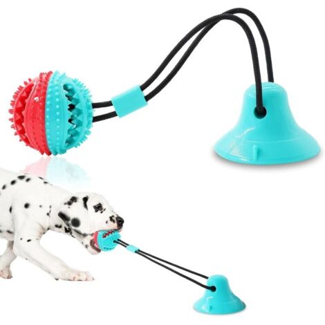 Giocattoli da masticare per cani aggressivi, puzzle, distributore di dolcetti, palline da dentizione per cuccioli (blu)