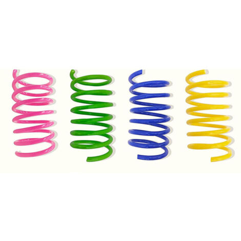 Giocattoli interattivi per gatti e gattini, giocattoli a molla per gatti, set di 30 molle a spirale per gatti da interno, molle in plastica colorate e resistenti che invogliano i gatti a schiacciarle.