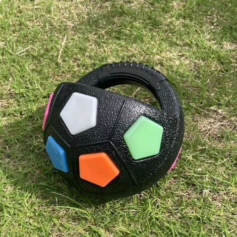Giocattoli per cani a forma di pallone da calcio, giocattoli robusti e resistenti per la dentizione e l'addestramento, giocattoli che emettono un suono.
