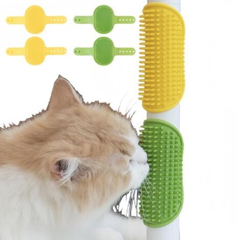 Giocattoli per gatti - Set di 4 tiragraffi e massaggiatori in silicone per gatti - tappetini tiragraffi regolabili per zampe e angoli dei mobili - silicone morbido e flessibile per gatti e cani (set d