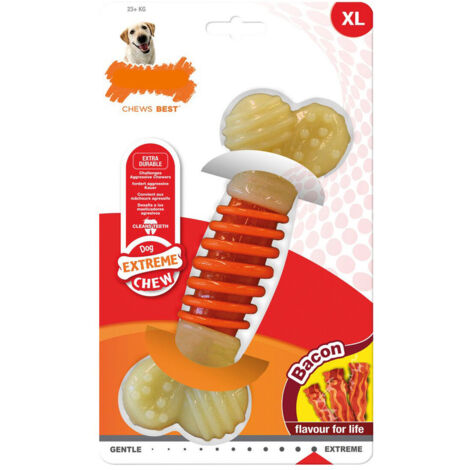 Giocattolo da mordere per cani Nylabone Extreme Chew Pro Action Bacon Taglia L Nylon