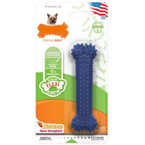 Giocattolo da mordere per cani Nylabone Plaque Attacker Naturale Taglia M Pollo Termoplastico