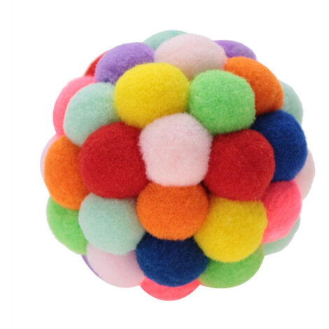 Giocattolo per animali domestici in peluche colorato, palla per cani, cuccioli o gatti, strumento di addestramento interattivo M