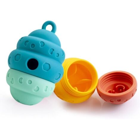 Giocattolo per cuccioli, puzzle in silicone, mini distributore di dolcetti a leccamento lento, a forma di nido d'ape, giocattolo interattivo per cani di piccola e media taglia, blu e verde