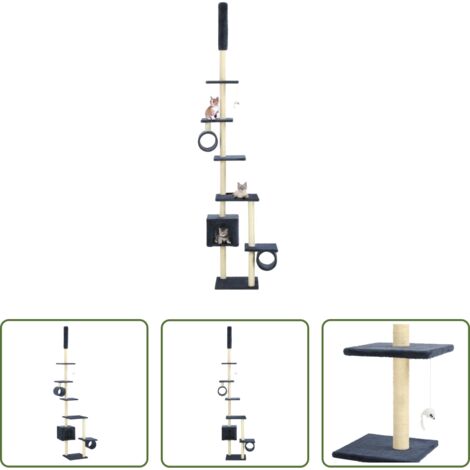 Giocattolo per gatti -  Albero per Gatti con Pali Tiragraffi in Sisal 260 cm Blu Scuro