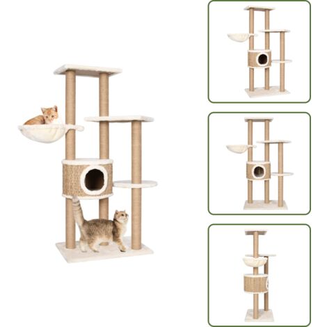 Giocattolo per gatti - vidaXL Albero per Gatti con Palo Tiragraffi 126 cm in Giunco - Posatoi per gatti