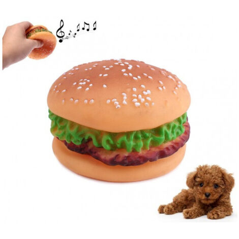 Giochi Masticabili Sonori Hamburger Per Cani Animali Morbida Gomma Resistente