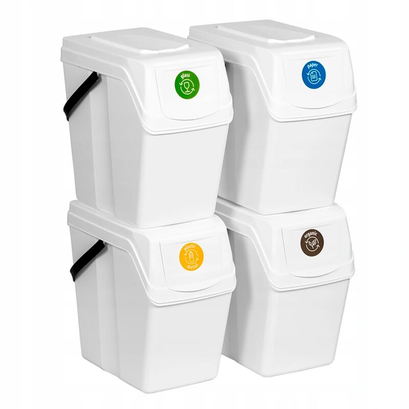 Prosperplast Vaso Rotondo Splofy 8L – Plastica Effetto Tessuto, Colore Bianco, 25,9 X 22 Cm - 4
