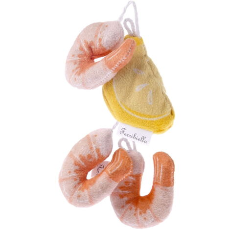 Gioco in stoffa imbottito con matatabi per gatti modello Gamberetti set 3 pezzi