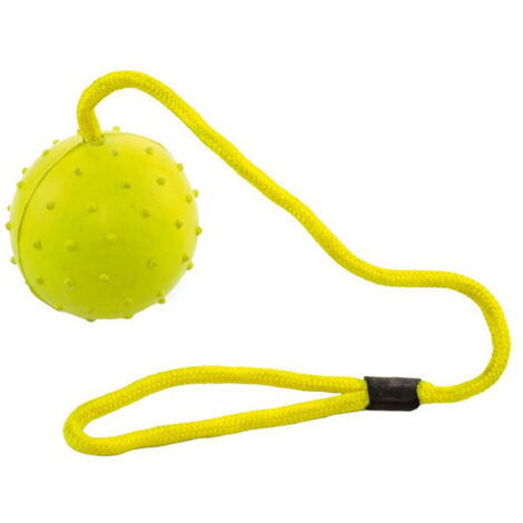 Gioco palla in gomma con corda 8.5 cm per cani