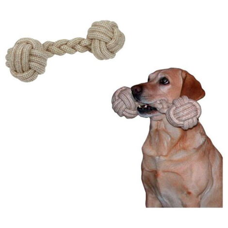 Gioco per cani a forma di Osso in iuta intrecciata XL 40cm diametro 12 cm