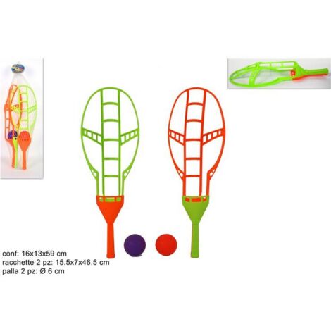 Gioco set 2 racchette 2 palline