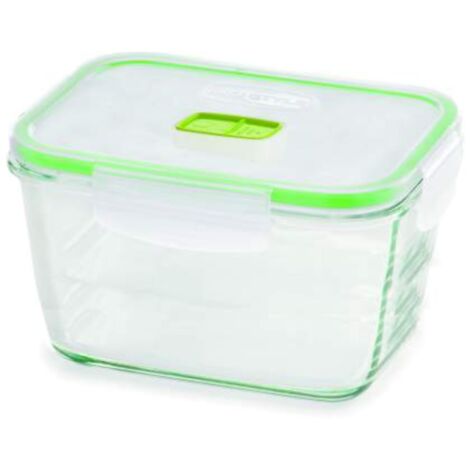 GIO'STYLE Contenitore per Alimenti in Vetro - 0,8L Alto - Chiusura Ermetica - Rettangolare - Made in Italy - Adatto a Frigorifero, Freezer, Microonde - Linea 2 in 1 Vetro