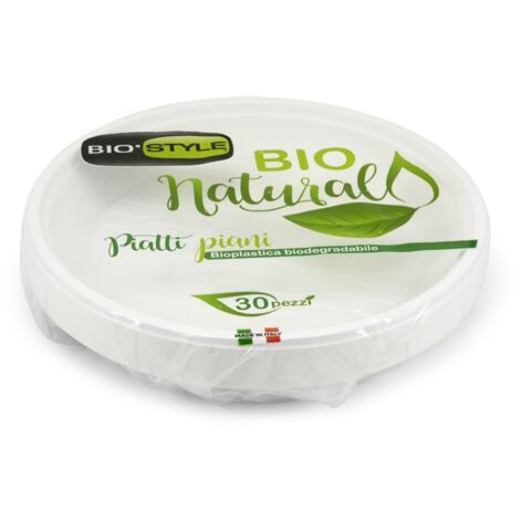 Giostyle Piatti Piani in Bioplastica - Bianco - 21,5 cm