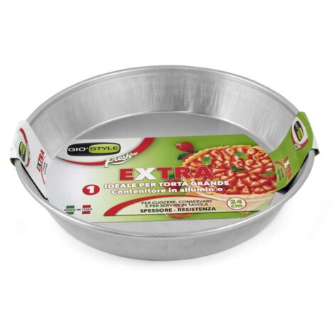 Giostyle Teglia Rotonda in Alluminio - 24 cm - Confezione da 3