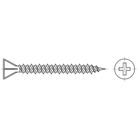 Gipsfaserplattenschraube, Senkkopf PH
