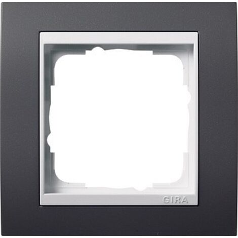 GIRA 0211328 MASCHERINA DI COPERTURA PER 1 MODULO, BIANCO PURO BRILLANTE ANTRACITE