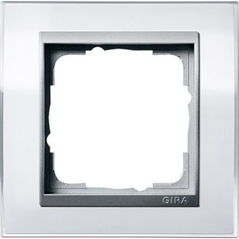 GIRA 0211726 MASCHERINA DI COPERTURA PER 1 MODULO, COLORE ALLUMINIO BIANCO