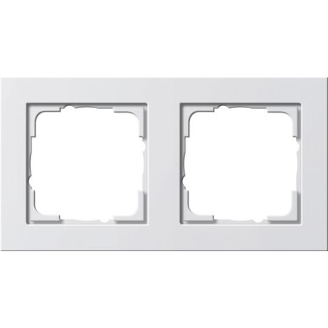 GIRA 021222 MASCHERINA DI COPERTURA 2 MODULI E2, BIANCO PURO SATINATO
