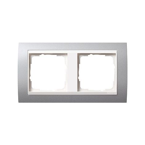 GIRA 0212326 CADRE DE FINITION 2 POSTES POUR BLANC EVENT ALUMINIUM COULEUR
