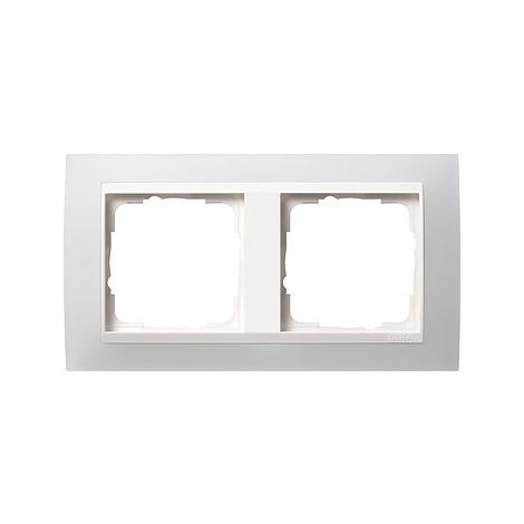GIRA 0212334 CADRE DE FINITION 2 POSTES POUR BLANC EVENT OPAK BLANC