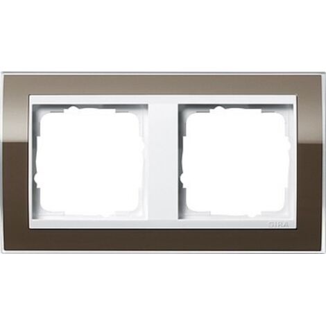 GIRA 0212763 CADRE DE FINITION 2 POSTES POUR BLANC EVENT CLAIR MARRON