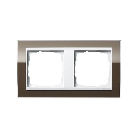 GIRA 0212763 CADRE DE FINITION 2 POSTES POUR BLANC EVENT CLAIR MARRON