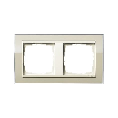 GIRA 0212771 CADRE DE FINITION 2 POSTES POUR BLANC CRME EVENT CLAIR SAND