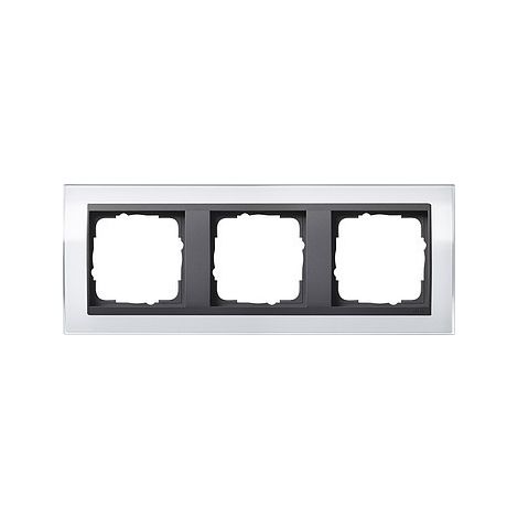 GIRA 0213728 CADRE DE FINITION 3 POSTES POUR ANTHRACITE EVENT CLAIR BLANC