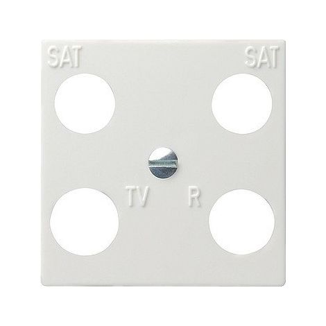 GIRA 025803 PLAQUE CENTRALE POUR 4 PRISES HIRSCHMANN SYSTEM 55 BLANC PUR
