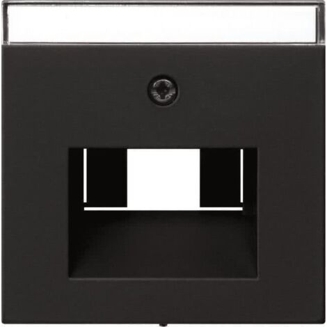 GIRA 0284005 ABDECKUNG FR UAE/IAE (ISDN)- UND NETZWERK-ANSCHLUSSDOSE MIT BESCHRIFTUNGSFELD, SYSTEM 55, SCHWARZ MATT