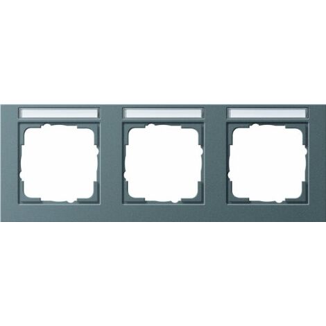 GIRA 109323 COUVRANT CADRE 3 TROUS AVEC CHAMP D'INSCRIPTION WAAGERECHT, ANTHRACITE