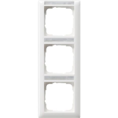 GIRA 110303 CADRE DE FINITION VERTICAL INSCRIPTIBLE À 2 3 PRISES BLANC PUR BRILLANT